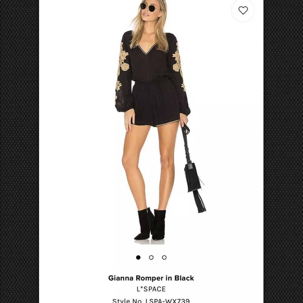 L Space Black Romper Size Small